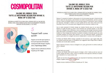 Composition III featured in Cosmopolitan Italy 17th April 2018